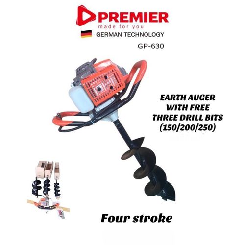 Premier Earth Auger With Free Drill Bits Earth Hole Digger 4 Stroke Petrol Engine