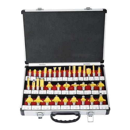 Premium 35pcs Router Bit Set 8mm Shank With Aluminium storage Case. (Copy)
