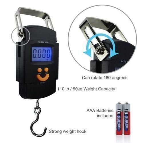 Weighing Scale Digital Heavy Duty Portable, Hook Type with Temp, 50Kg Weighing Scale