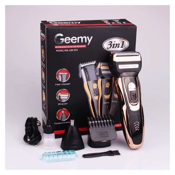 Geemy Rechargeable Hair Shaving Machine, Shaver- 3 In 1